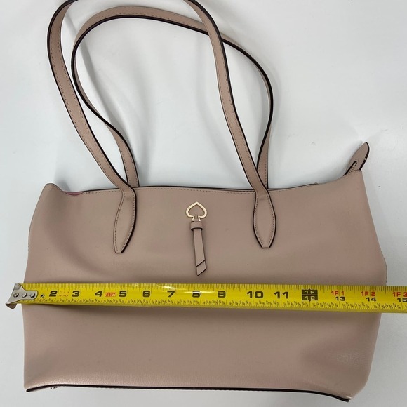 Kate Spade Adel Shoulder Handbag Tote Refined Grain Leather Warm Beige - Picture 10 of 13